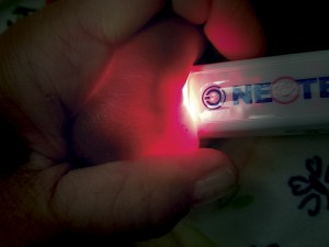 NeoGlo in use on hand | Vein Finder