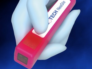 NeoGlo in-use with red upward facing lights