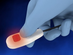 NeoGlo Disposable with red lights in-use