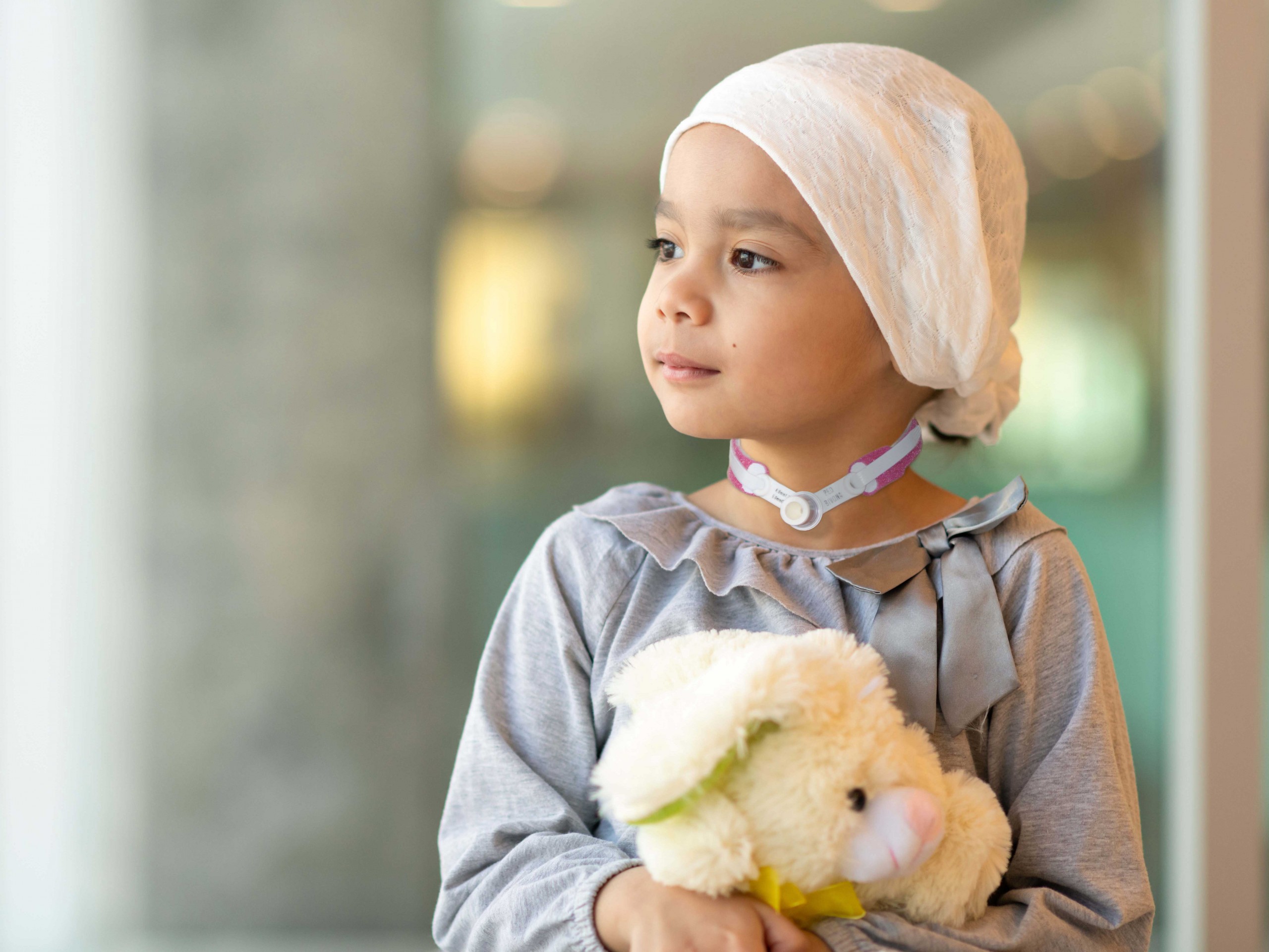 Child with trach tie